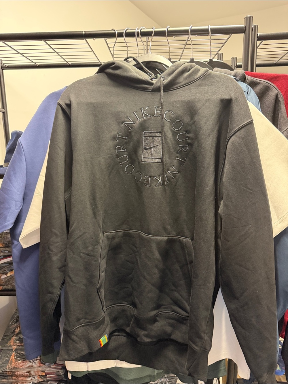 Nike Black Embroidered Logo Pullover Hoodie